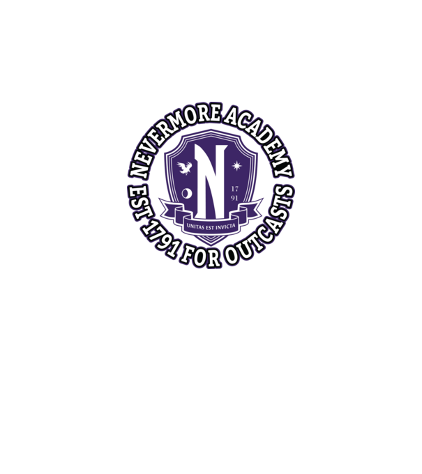 Nevermore academy model negru pe tricou