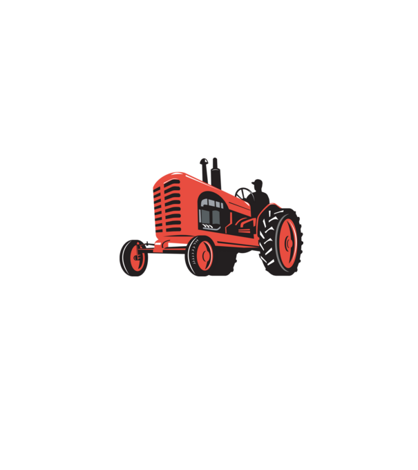 TRACTOR model alb pe tricou