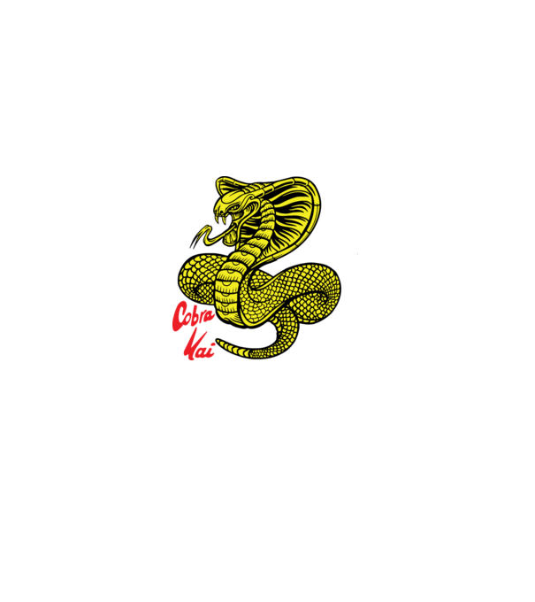 cobra kai logo color model negru pe tricou