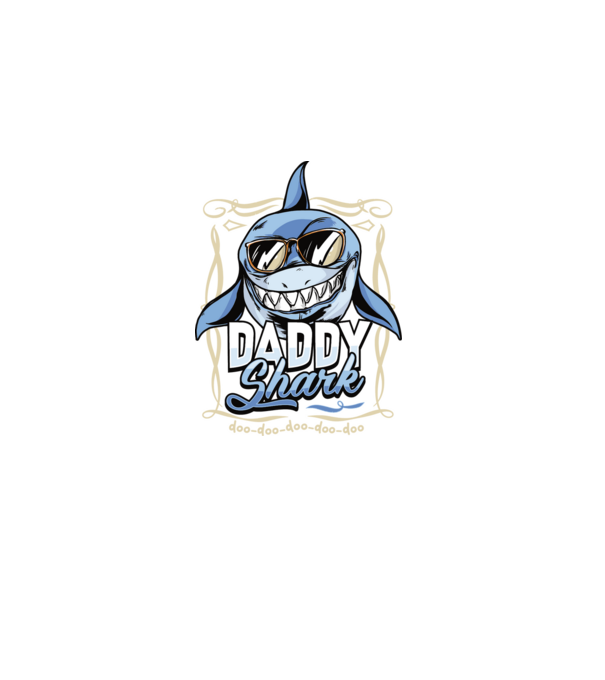 Daddy Shark model negru pe tricou