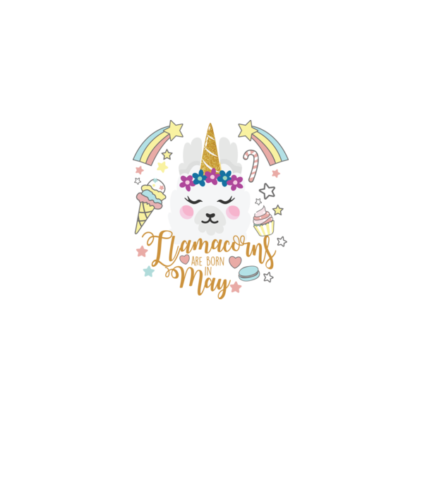 Llamacorns are born in May model alb pe tricou