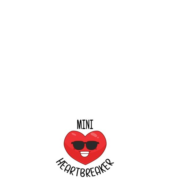 mini heartbreaker model alb pe tricou