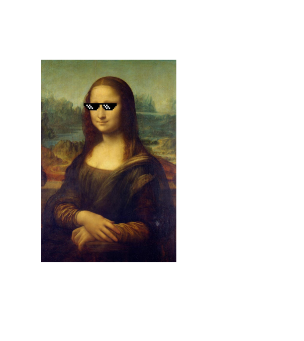 Mona Lisa Deal with it model negru pe tricou