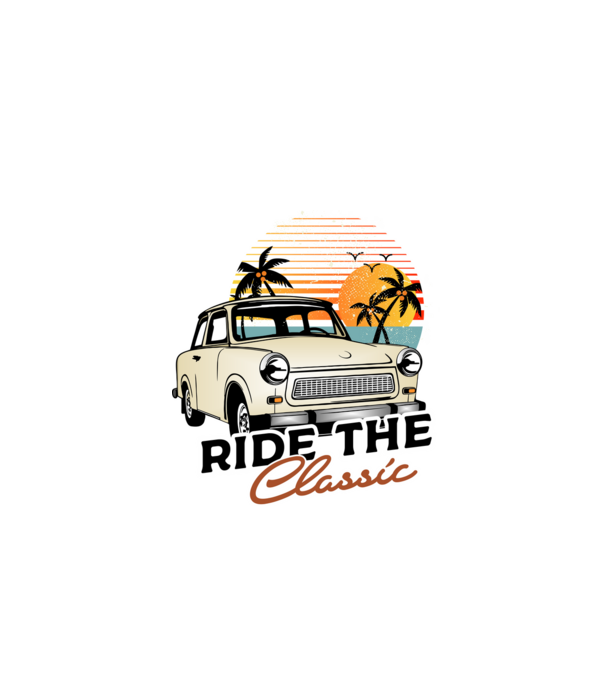 Trabant Ride The Classic model negru pe tricou