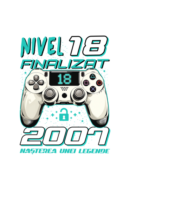 Nivel finalizat 18 2007 model negru pe tricou