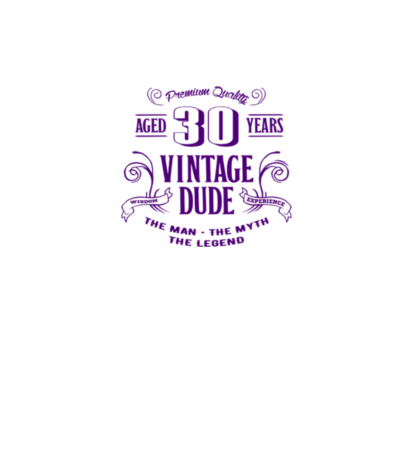 Vintage Dude - 30 model alb pe tricou