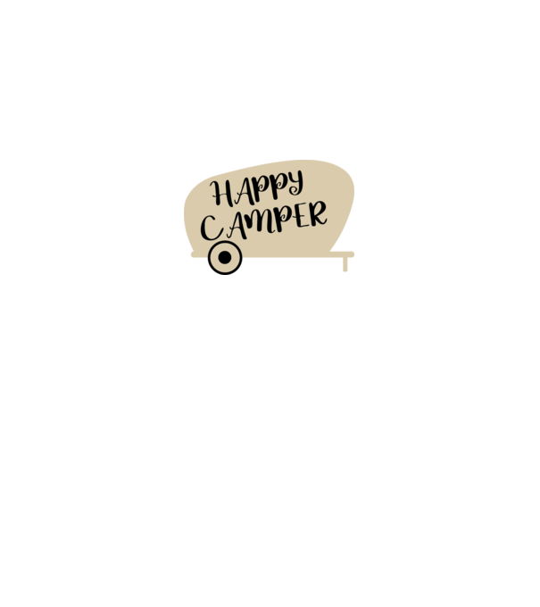 Happy camper text model gri pe tricou
