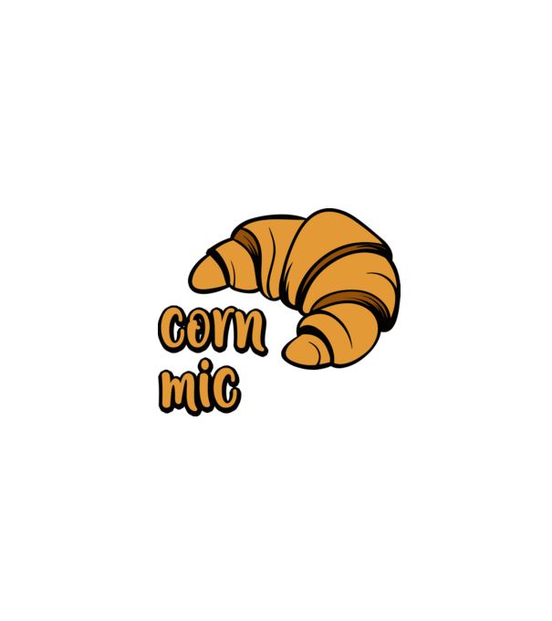 corn mic model alb pe tricou