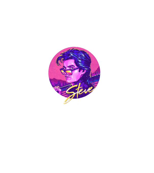 steve neon stranger things model negru pe tricou
