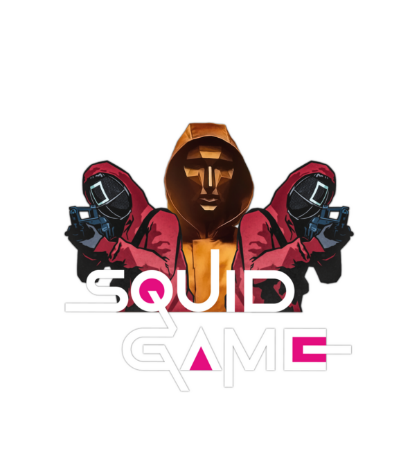 squid game poster model alb pe tricou