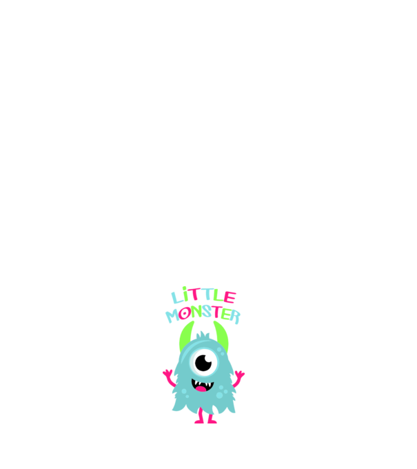 Little monster model negru pe tricou