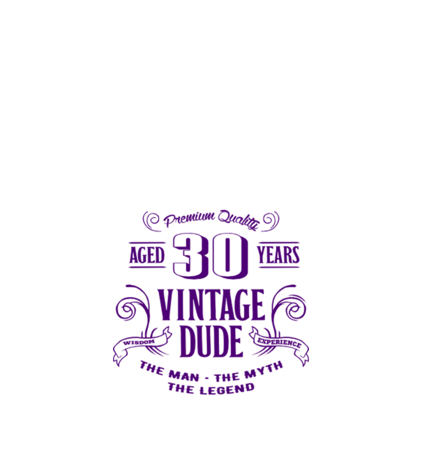 Vintage Dude - 30 model alb pe tricou