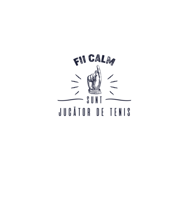 Fii calm, sunt JUCĂTOR DE TENIS model alb pe tricou