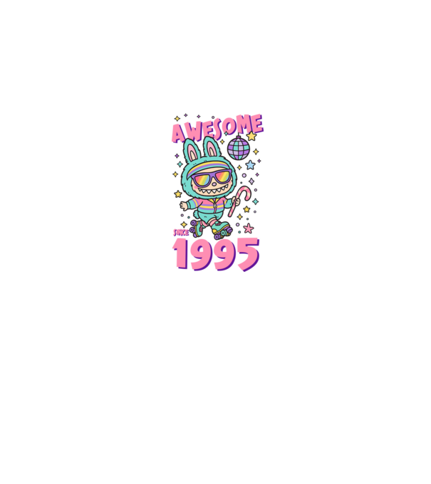 Awesome since 1995 - Labubu model negru pe tricou