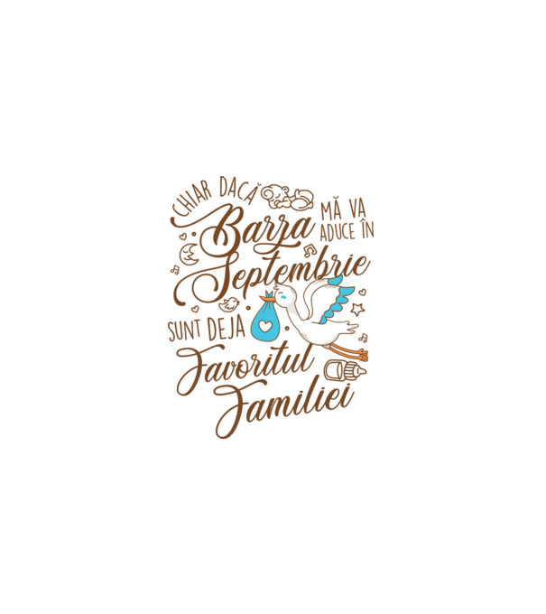 Favoritul familiei SEPTEMBRIE model alb pe tricou