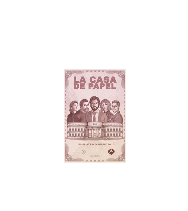 la casa de papel poster model negru pe tricou