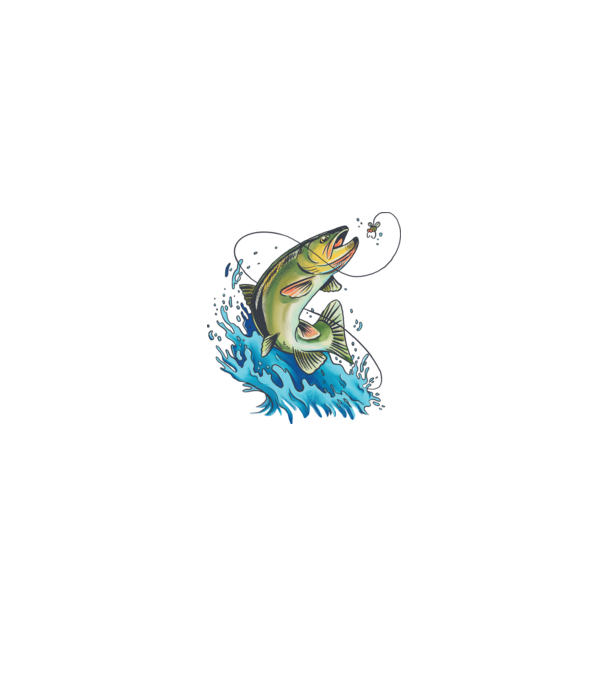 Fish model alb/roșu pe tricou