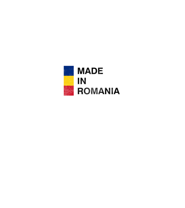 made in romania model negru pe tricou
