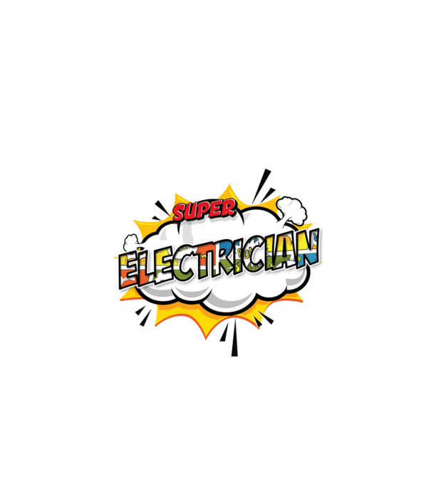 Super Electrician model alb pe tricou