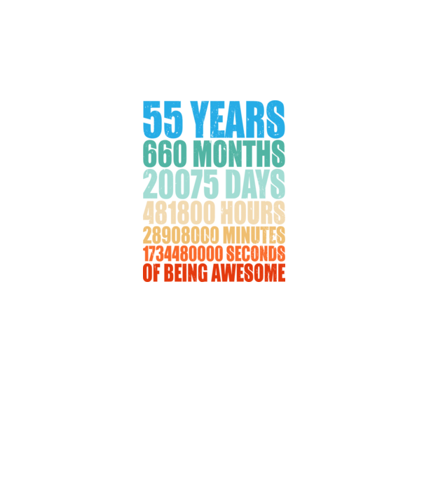 55 years of being awesome model negru pe tricou