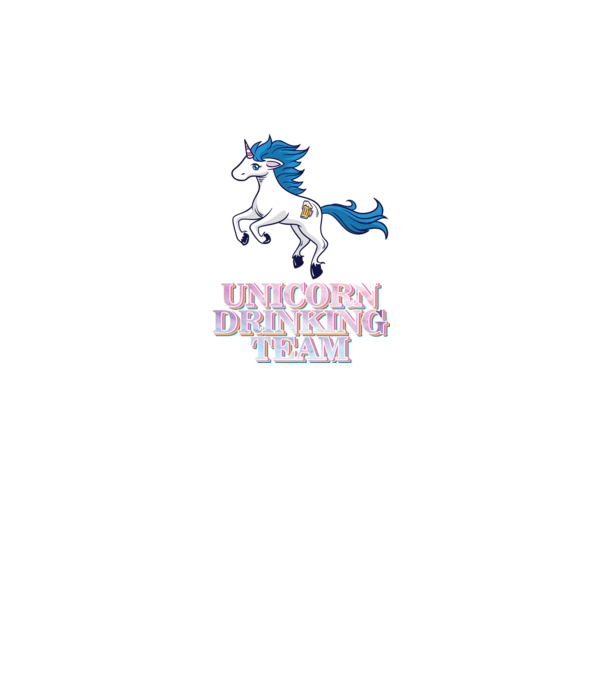Unicorn drinking team model roz pe tricou