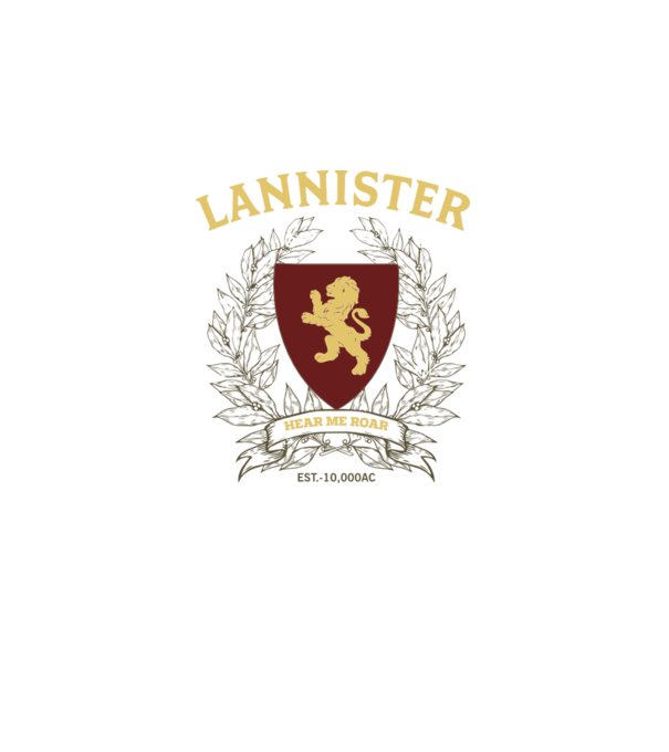 Lannister model alb pe tricou