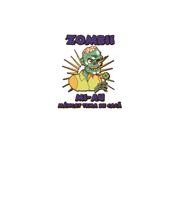 Zombii mi-au mâncat tema de casă model negru pe tricou