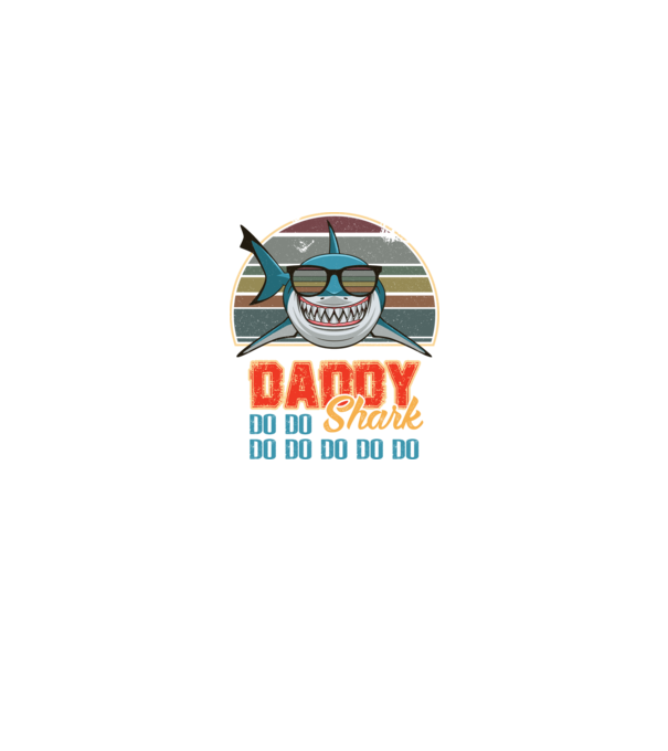 Daddy shark v2 model negru pe tricou