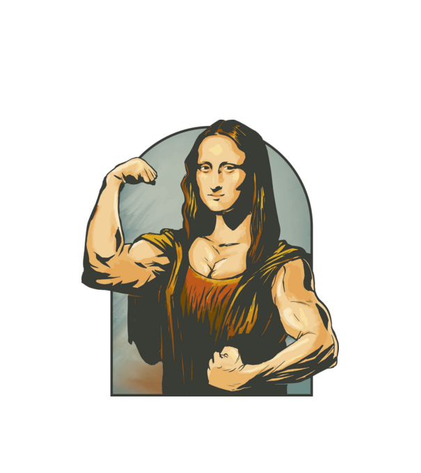 Pumped Mona model alb pe tricou