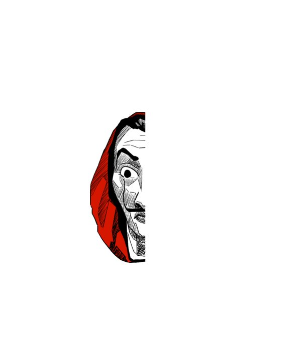 classic logo money heist model negru pe tricou