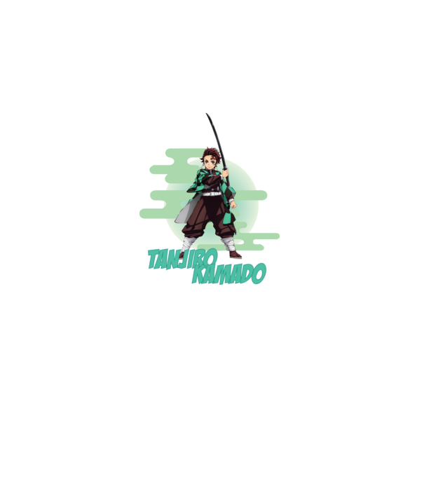 Demon Slayer Tanjiro model alb pe tricou