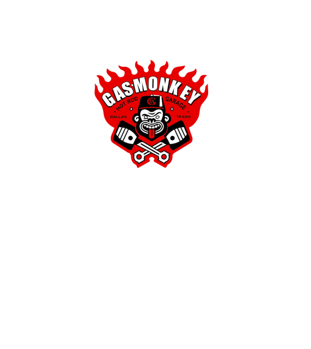 Gas Monkey model alb pe tricou