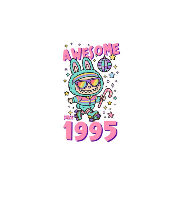 Awesome since 1995 - Labubu model turcoaz pe tricou