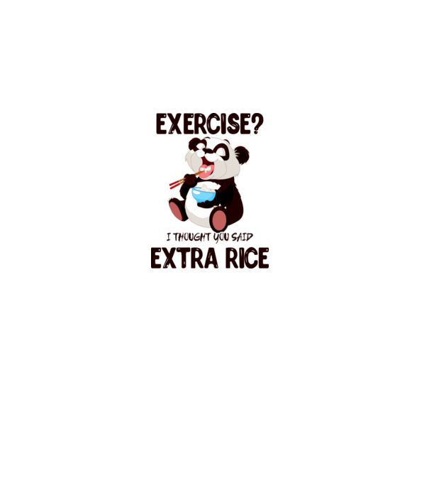 Exercise panda model alb pe tricou