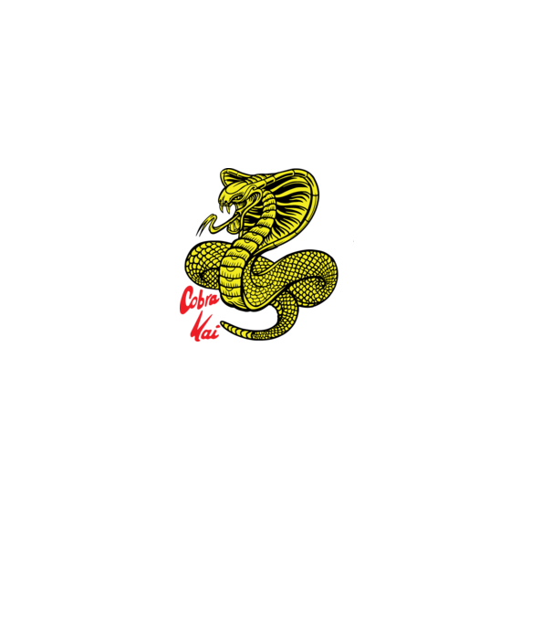 cobra kai logo color model negru pe tricou