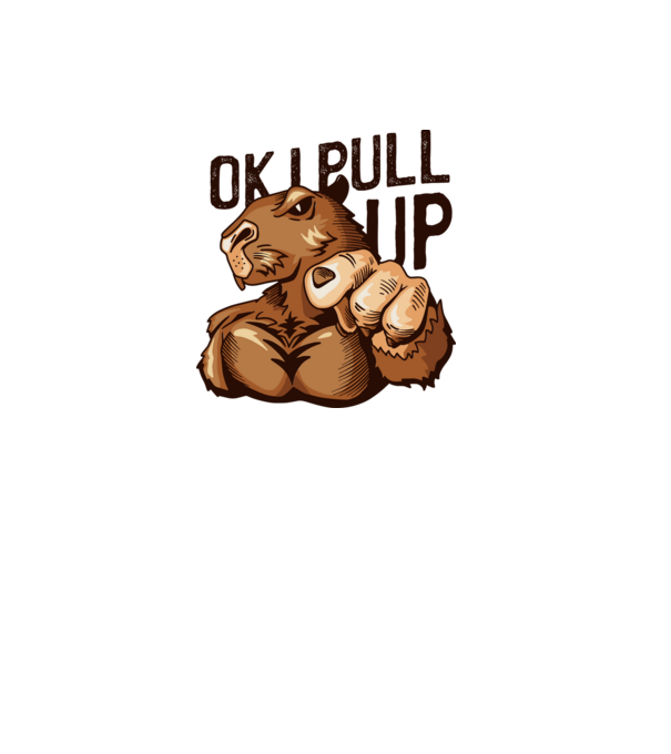 Muscular Capybara - capibară model alb pe tricou
