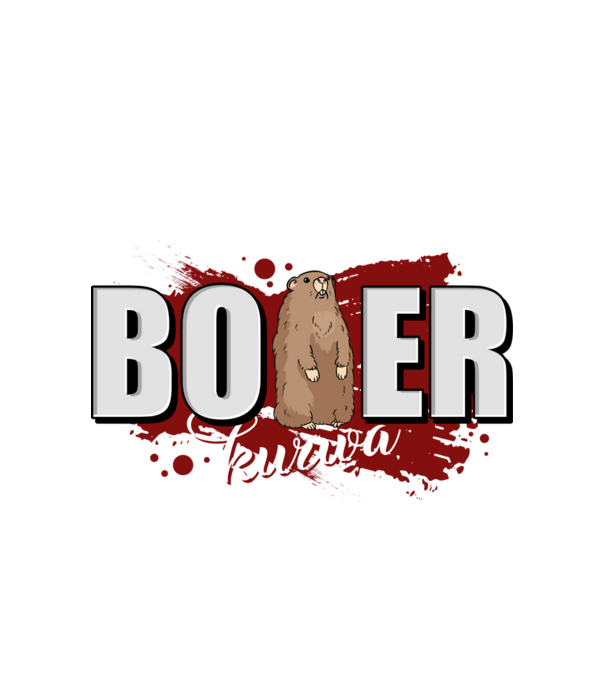 Bober Kurwa model alb pe tricou