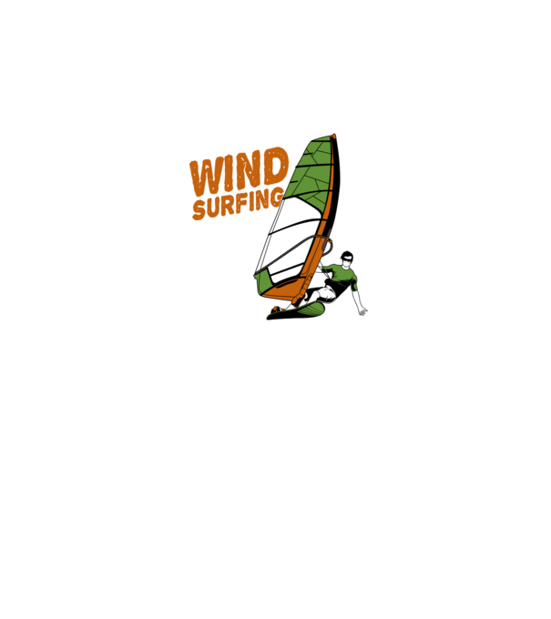 Wind Surf model negru pe tricou