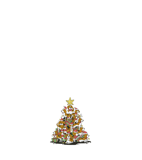 beagle christmas tree model albastru închis pe tricou