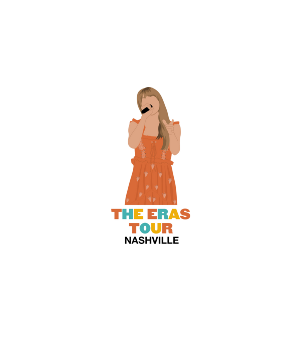 Taylor Swift The Eras Tour Nashville 3 model alb pe tricou