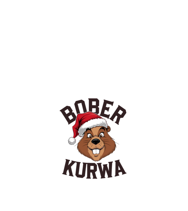Bober kurwa xmas model alb pe tricou