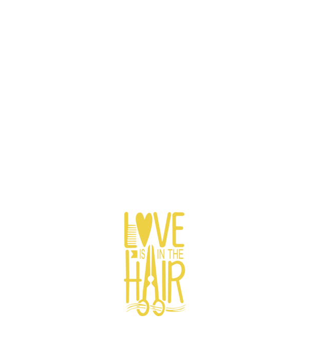 Love is in the hair model albastru închis pe tricou