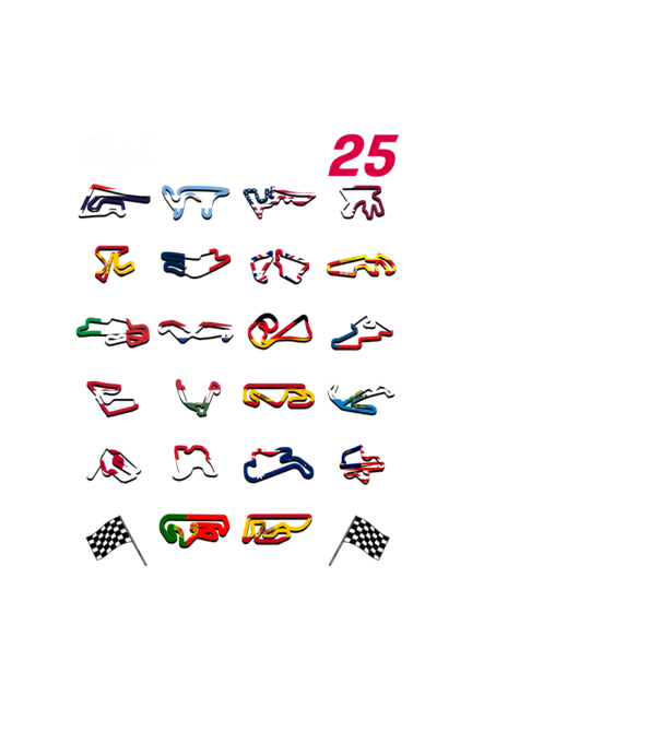 MOTOGP 25 CALENDAR Negru model negru pe tricou