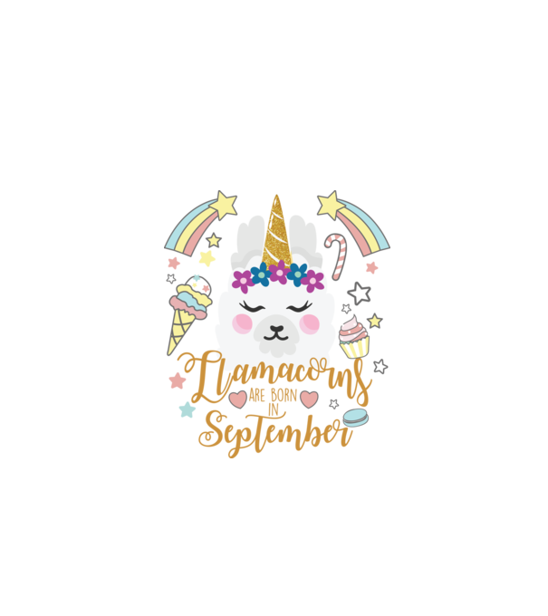 Llamacorns are born in September model alb pe tricou
