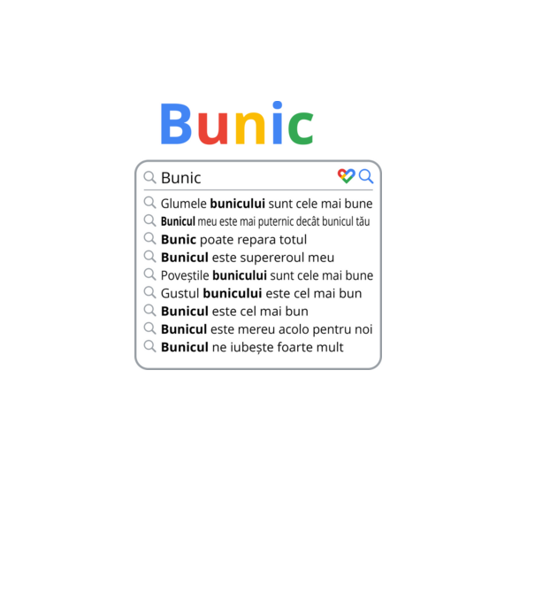 căutare Google Bunic model negru pe tricou