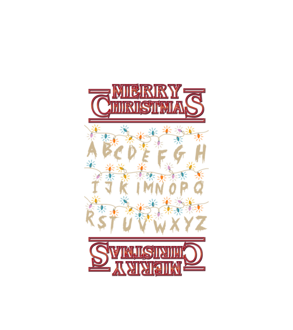 merry christmas upside down model alb pe tricou