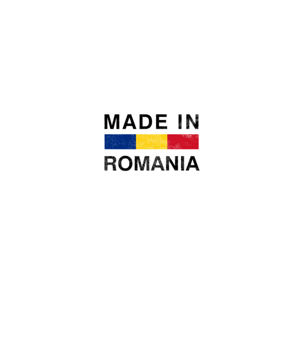 made in romania model alb pe tricou