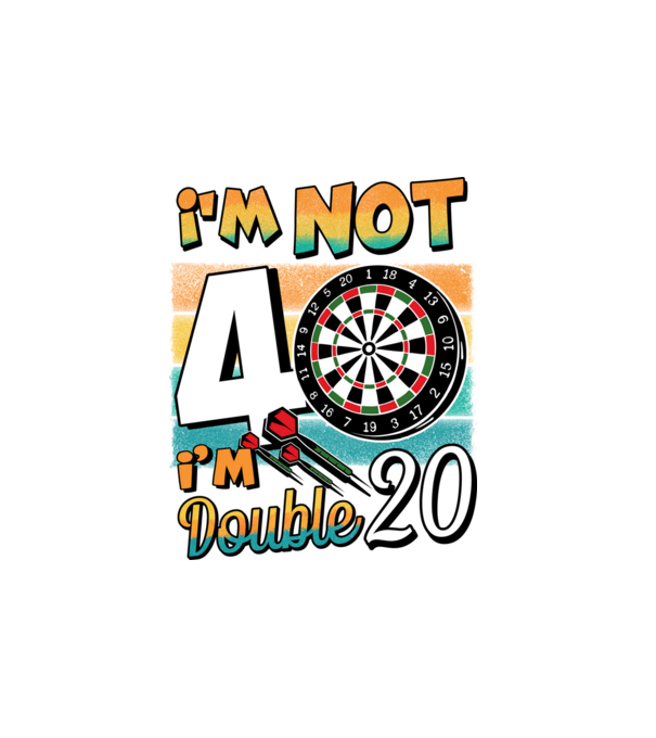 Darts Birthday 40 years old model alb pe tricou