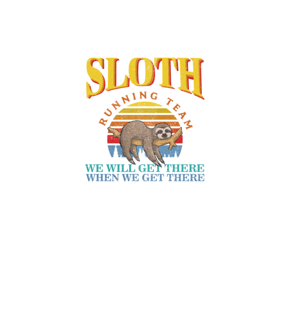 sloth running team retro model negru pe tricou