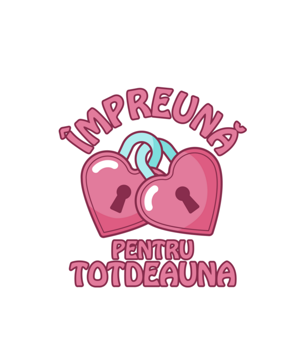 mpreună pentru totdeauna model alb pe tricou